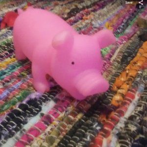 Squeezable Rubber Squealing Pig Figurine